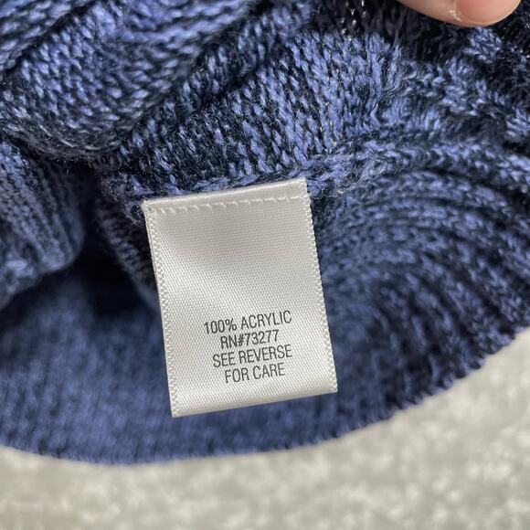 Croft & Barrow Blue Marled Asymmetrical Hem Sweater - Size PXL - 3/4 Sleeves - Picture 5 of 6